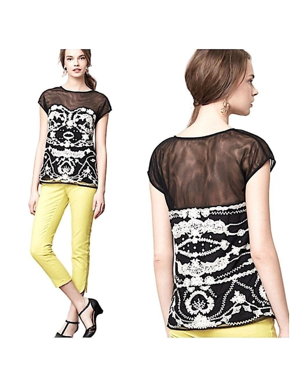 ODILLE {Anthropologie} ‘Cybele’ Embroidered Top